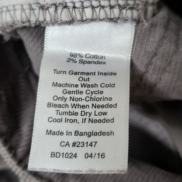 Talbots Simply Flatting 5-Pocket Gray Corduroy Pants, Size 6P - Picture 6 of 6